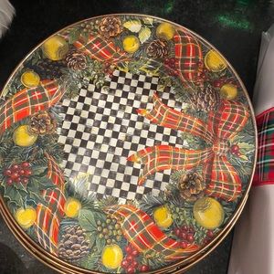 Mackenzie Childs Christmas Dessert Plates